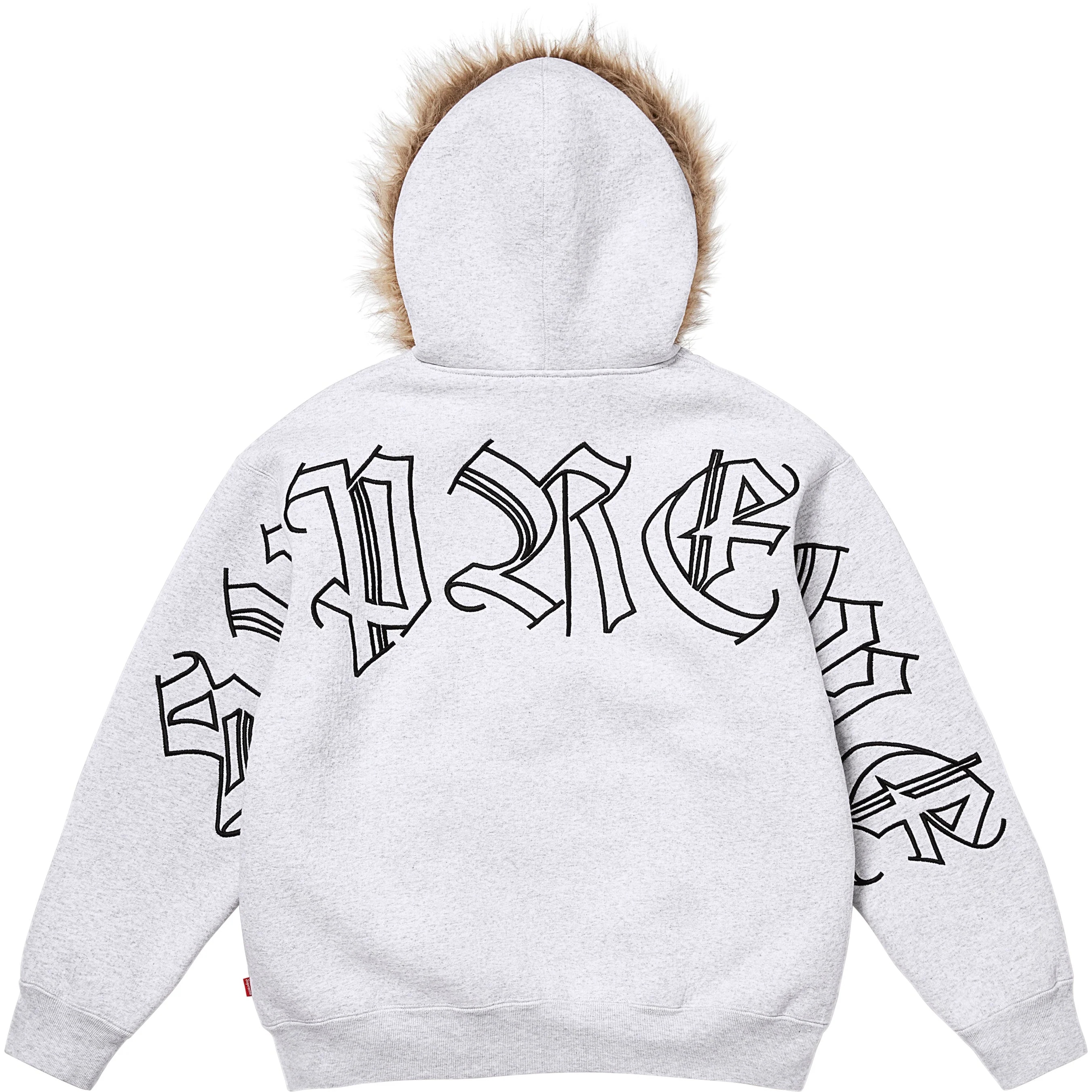Faux Fur Zip Up Hooded Sweatshirt view 18